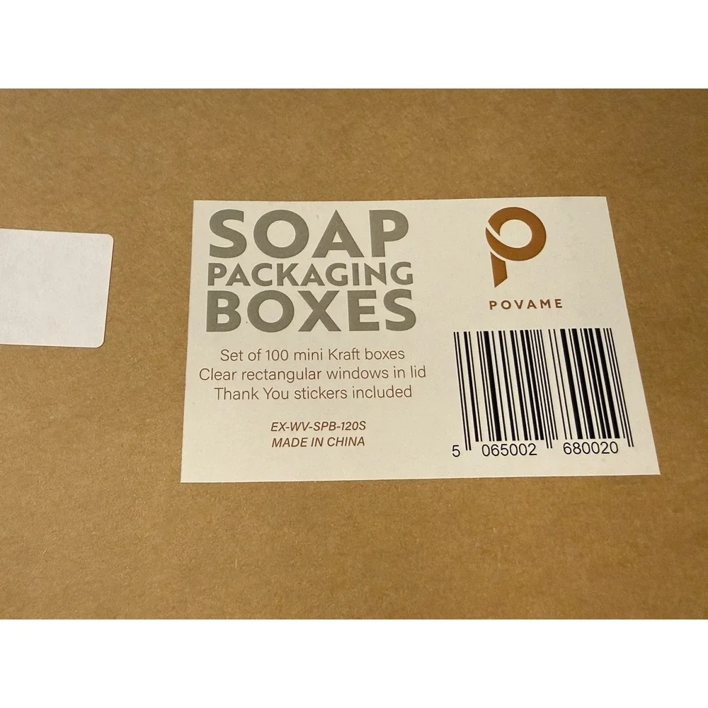 Lot of 2‎ Povame Soap Packaging Boxes 100 Mini Kraft Boxes Each